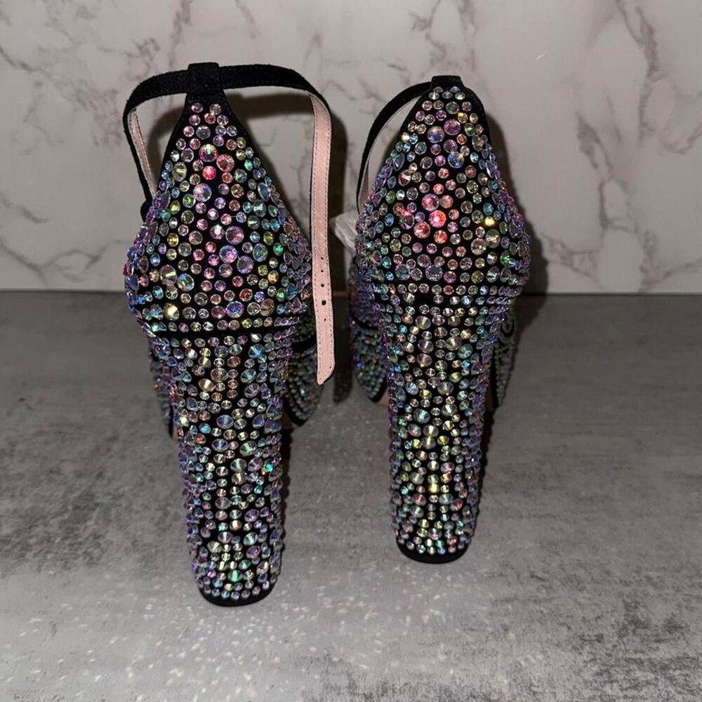 Kate Spade New York Gia Pave Black embellished heels Size 10 M - Picture 7 of 8
